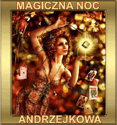 Kobieta poruszająca kosteczką magiczna noc andrzejkowa
